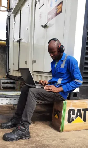 Our engineer diagnosing a fault