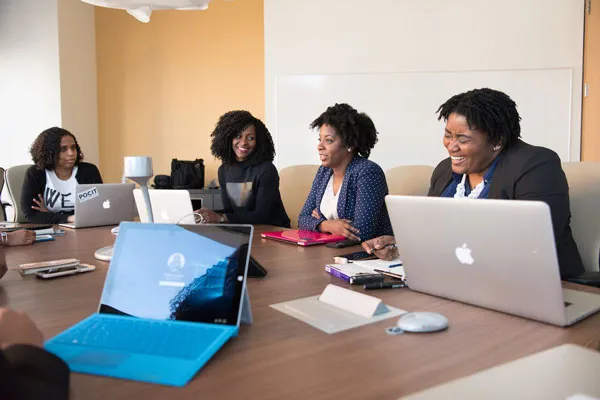 Members of staff at the office